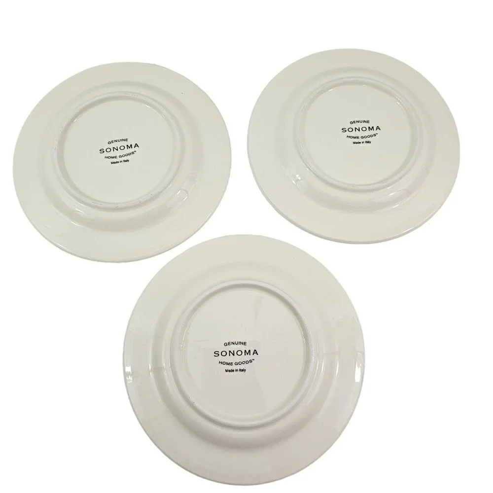 Sonoma Home Goods Strawberry Luncheon Dessert Plates Made in Italy – Set of 3